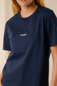 T-shirt Royal marine coton col rond sérigraphie homme femme Royal Mer