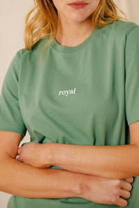 T-shirt Royal sauge coton col rond sérigraphie homme femme Royal Mer