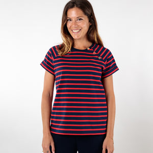 Striped round neck T-shirt