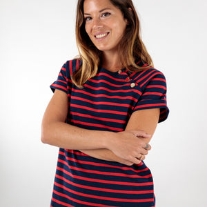 Striped round neck T-shirt