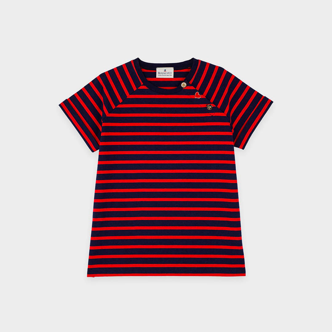 Striped round neck T-shirt