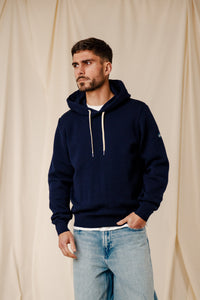 Sweat à capuche Ugolin Marine homme ,best-seller 100 % laine mérinos Royal Mer
