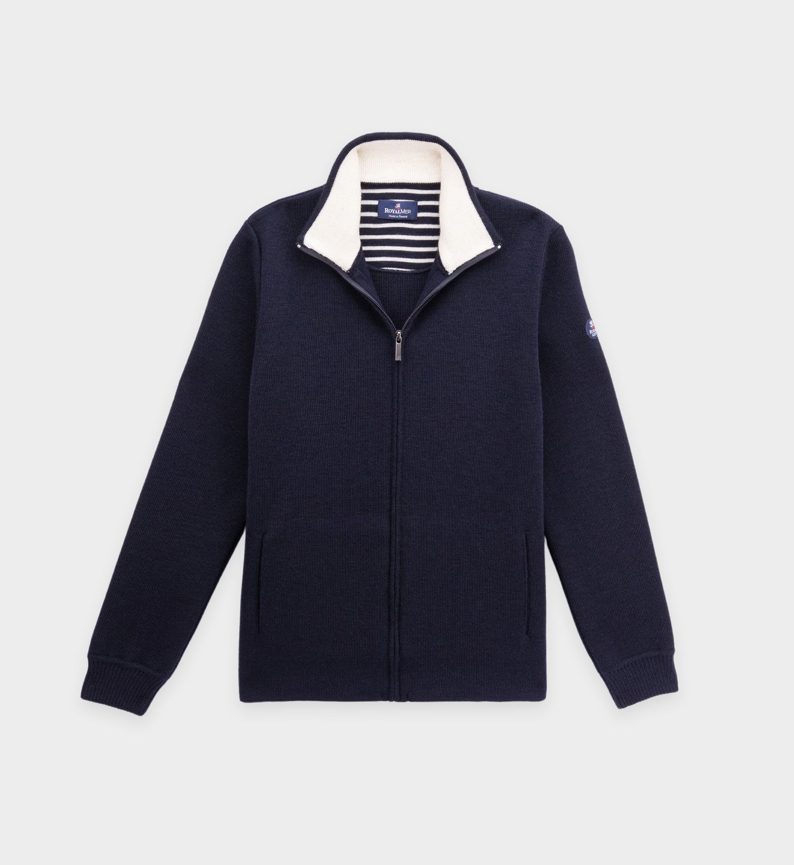 Blouson zippé col montant en laine