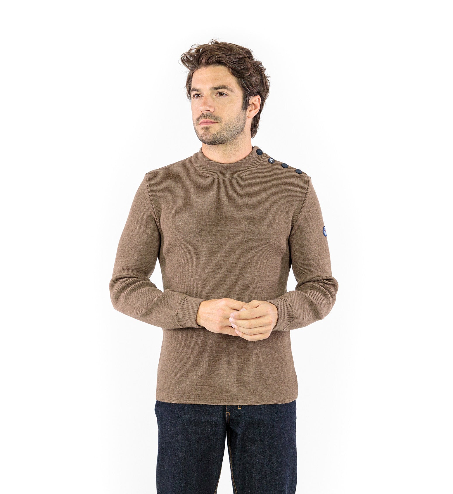 Plain sailor sweater 100% virgin wool