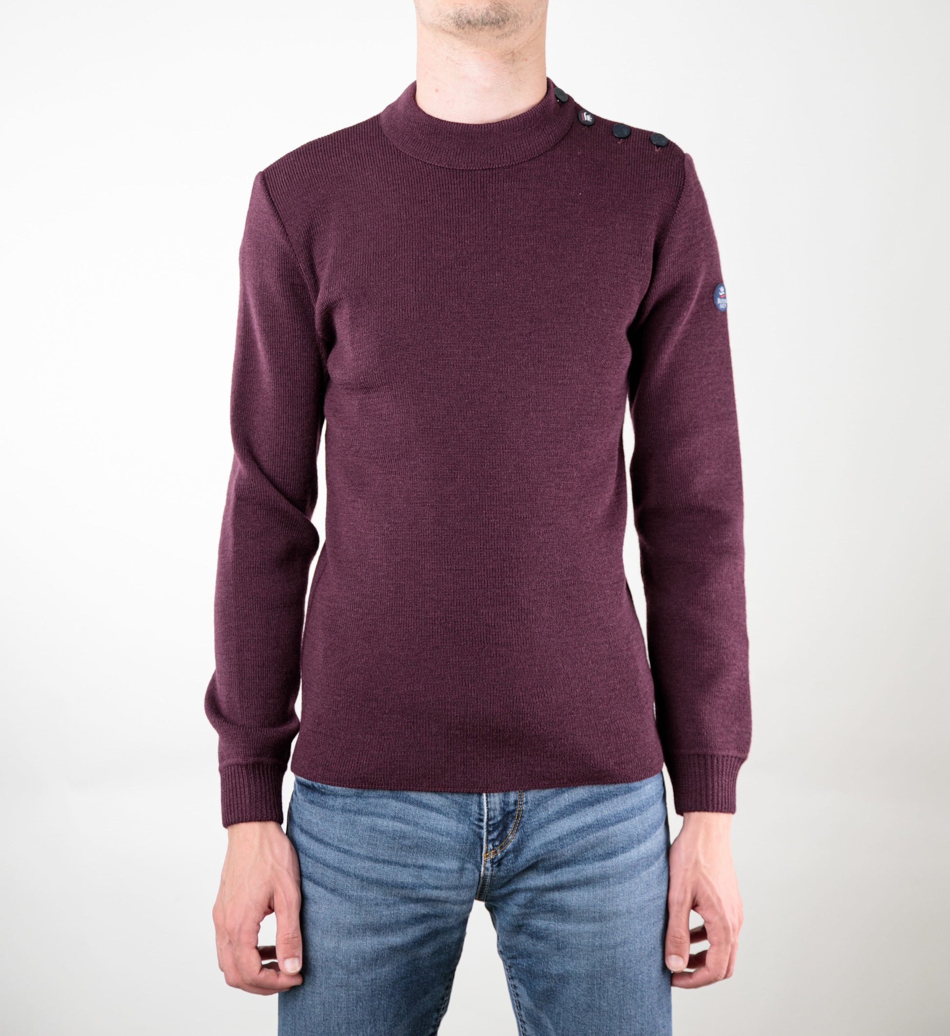 Plain sailor sweater 100% virgin wool