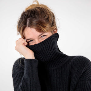 Pull col roulé en mohair