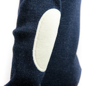 Plain sailor sweater with contrasting elbow patches