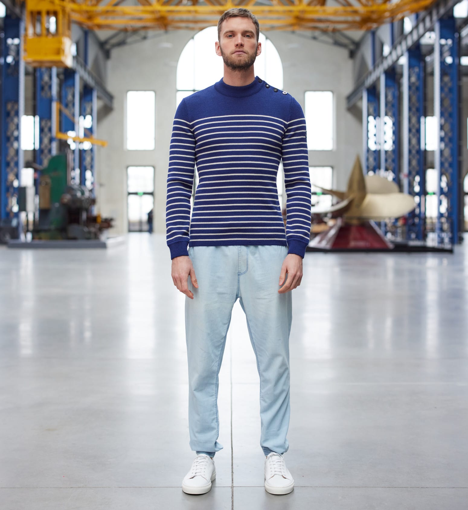 Pull marin rayé 100% laine vierge