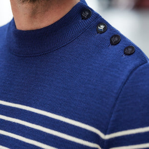 Pull marin rayé 100% laine vierge