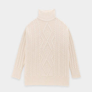 Loose cable-knit sweater