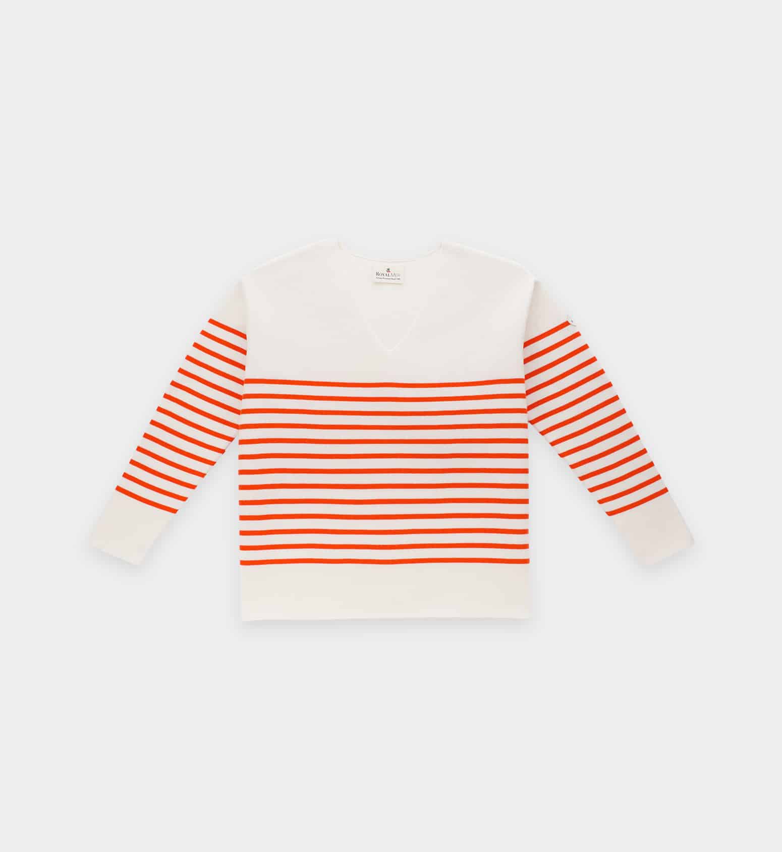 Two-tone striped v-neck sweater