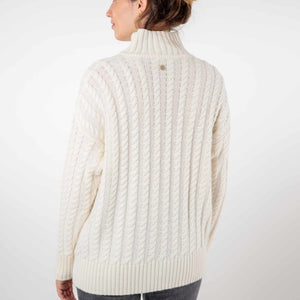 Loose cable-knit sweater