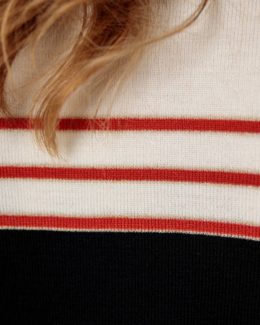 Pull Long Femme Red Herring Noir Et Blanc Rayé - Taille 14/42, Occasion En Très Bon état