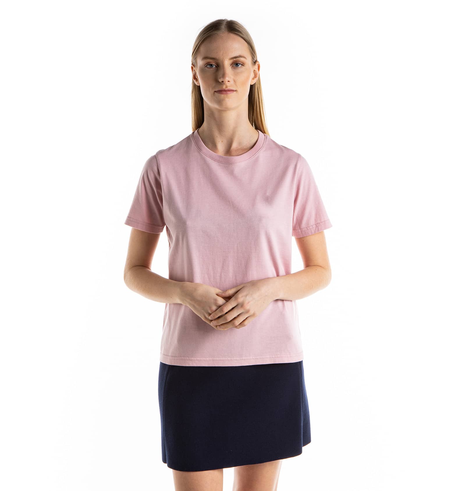 Short-sleeved round-neck T-shirt in organic cotton