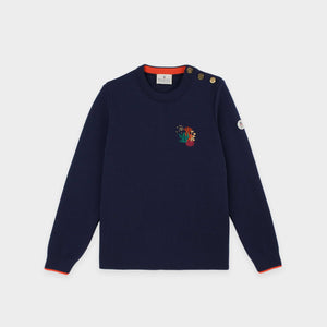 Pull avec broderie coraux