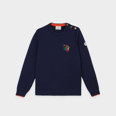 Sweater with coral embroidery