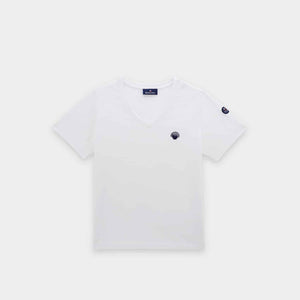 Short-sleeved v-neck t-shirt in organic cotton