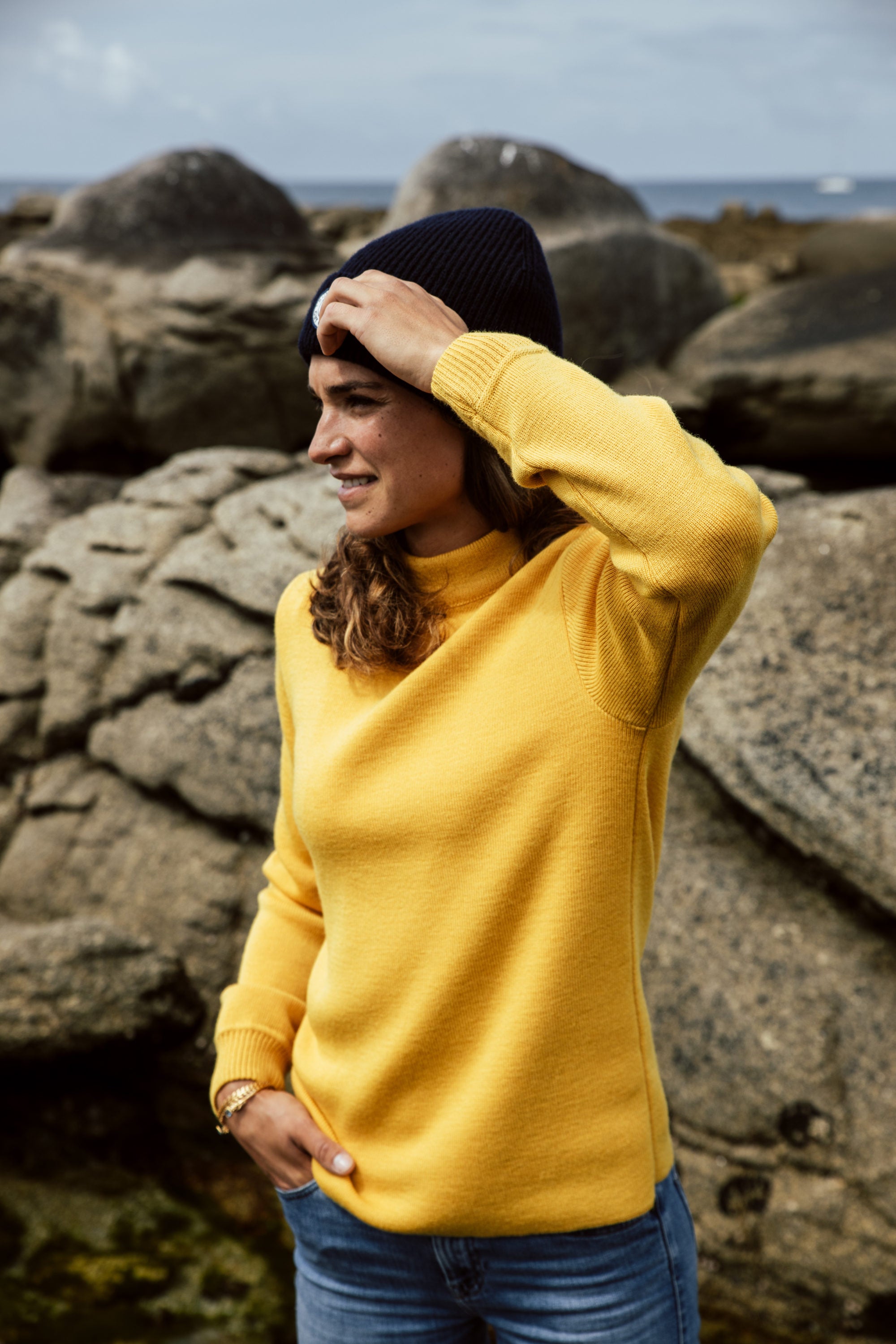 Pull marin jaune online