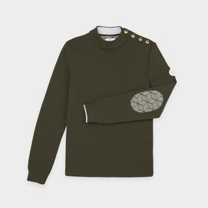 Pull marin uni coudières fantaisies