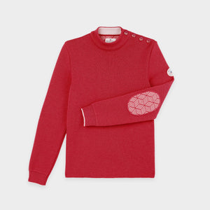 Pull marin uni coudières fantaisies