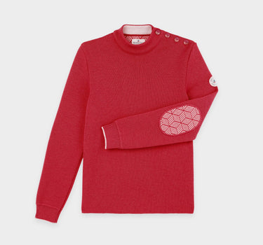 Pull marin uni coudières fantaisies