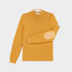 Pull marin uni coudières fantaisies