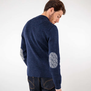 Plain sailor sweater with fancy elbow patches