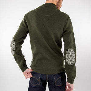 Plain sailor sweater with fancy elbow patches