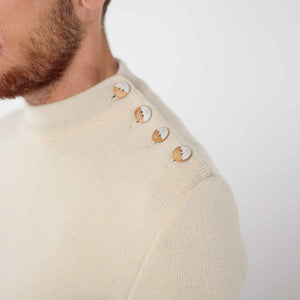 Plain sailor sweater with fancy elbow patches