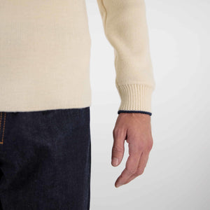 Plain sailor sweater with fancy elbow patches