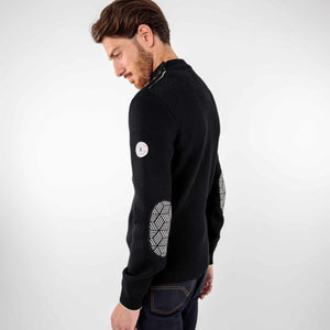 Plain sailor sweater with fancy elbow patches