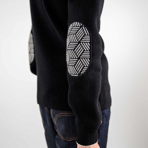 Plain sailor sweater with fancy elbow patches