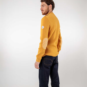 Plain sailor sweater with fancy elbow patches
