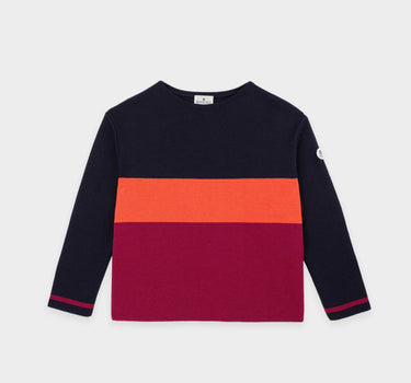 Pull ample tricolore