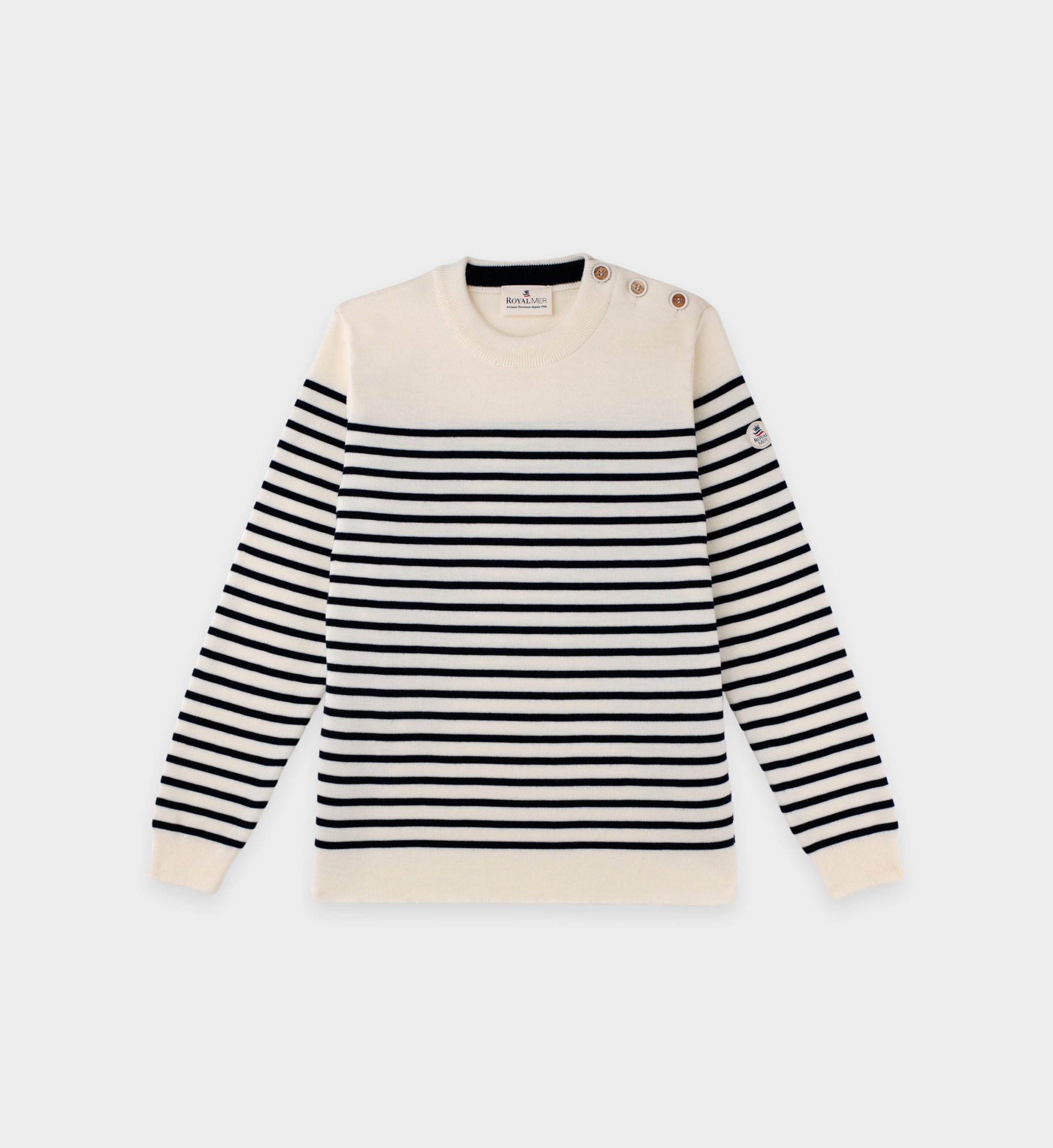 Pull marin rayé encolure ronde