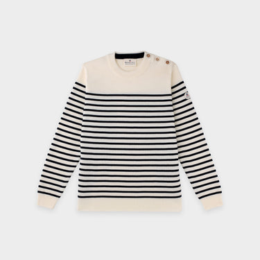 Striped sailor sweater with round neckline