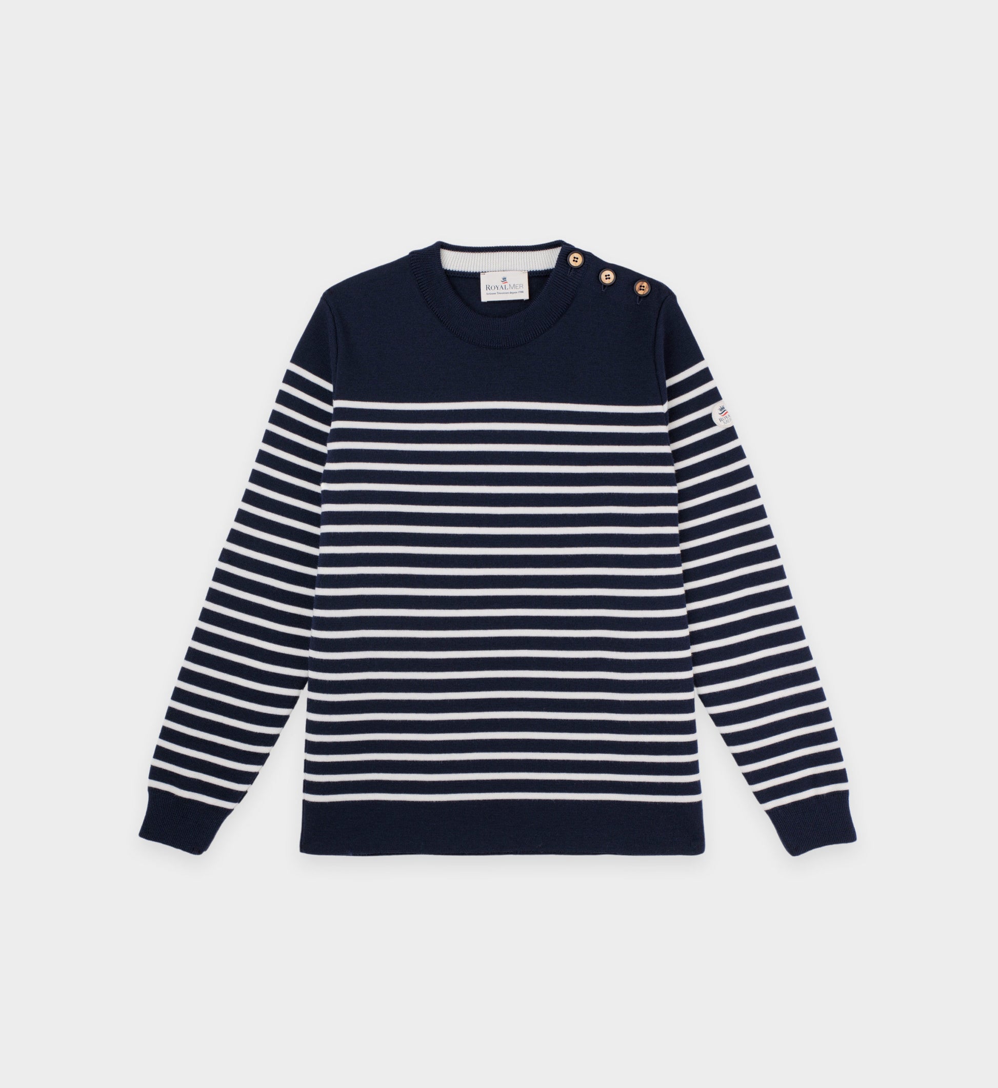 Pull marin rayé encolure ronde