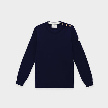 Plain sailor sweater with round neckline