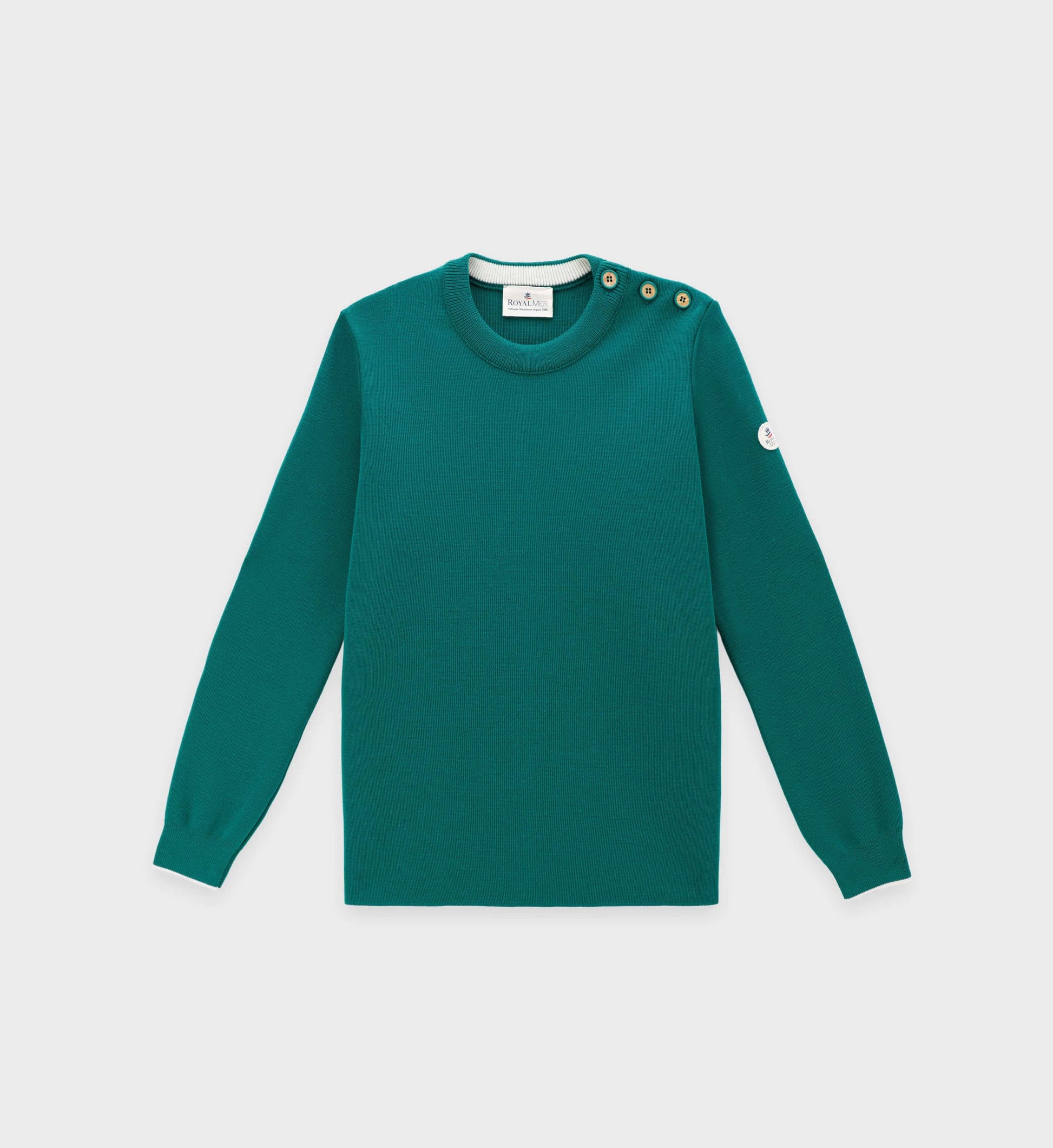 Plain sailor sweater with round neckline