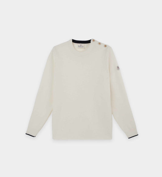 Plain sailor sweater with round neckline