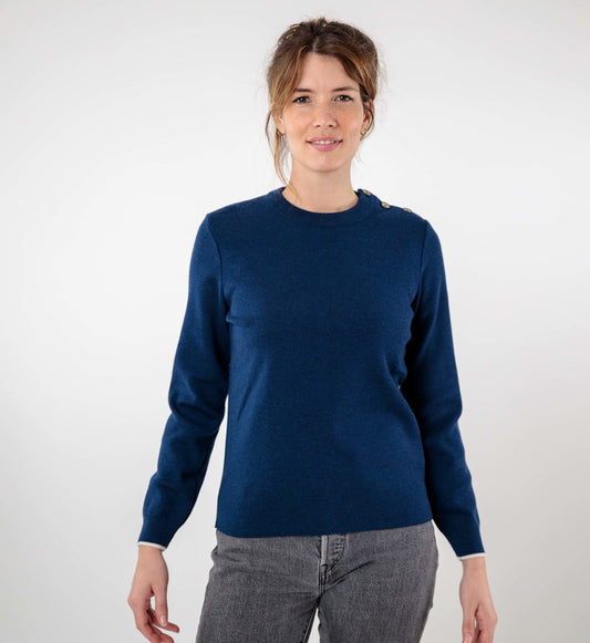 Pull marin uni encolure ronde
