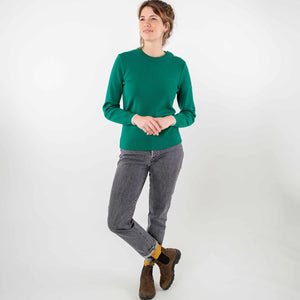 Plain sailor sweater with round neckline
