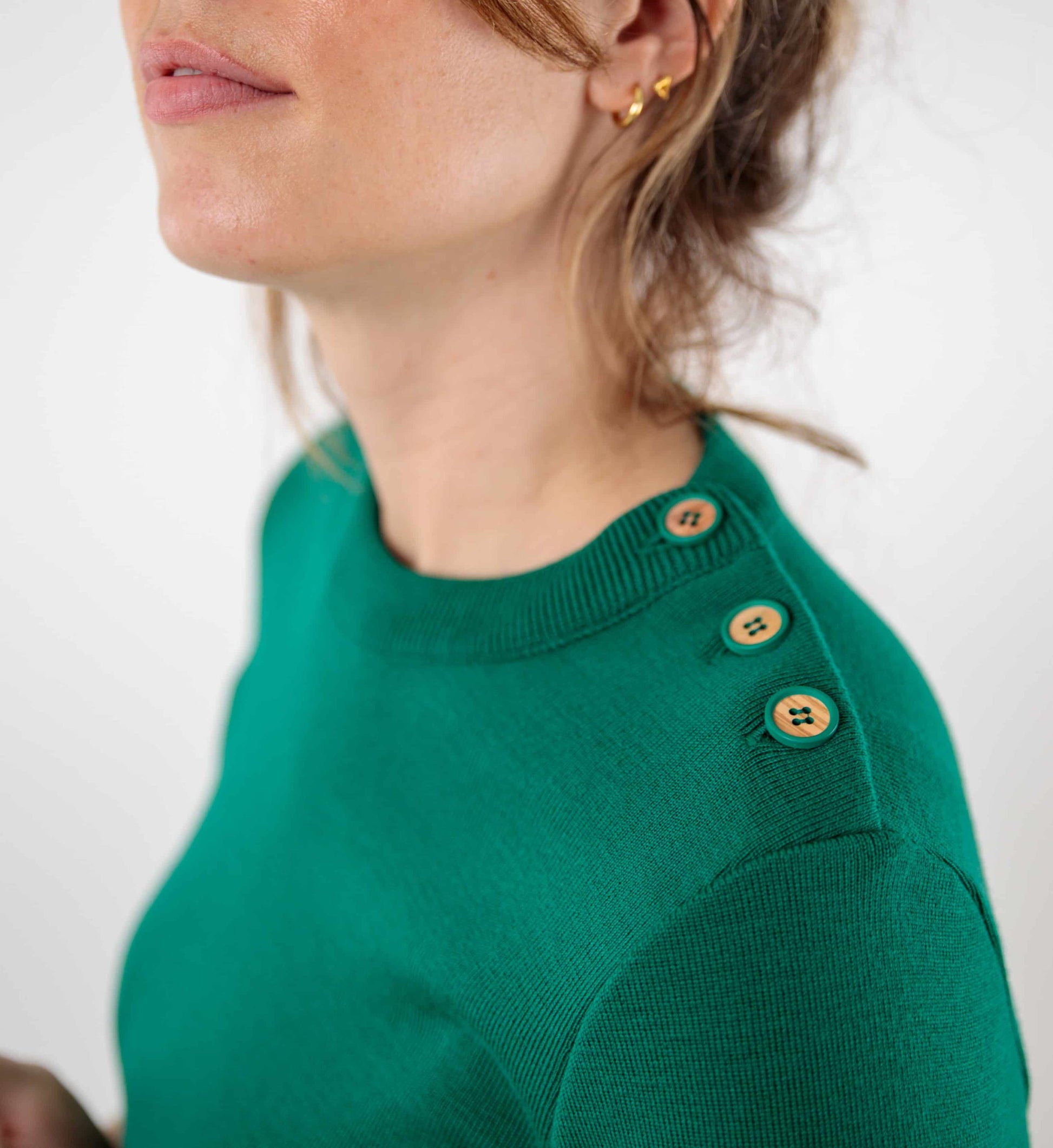 Plain sailor sweater with round neckline