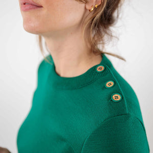Plain sailor sweater with round neckline