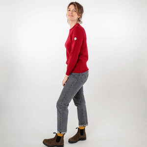 Plain sailor sweater with round neckline