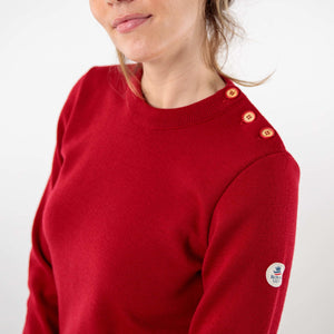 Plain sailor sweater with round neckline