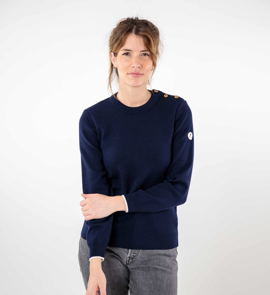Pull marin uni encolure ronde