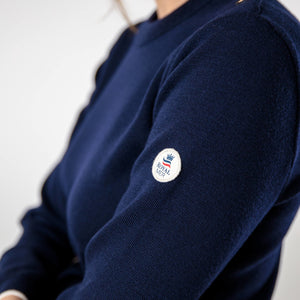Plain sailor sweater with round neckline
