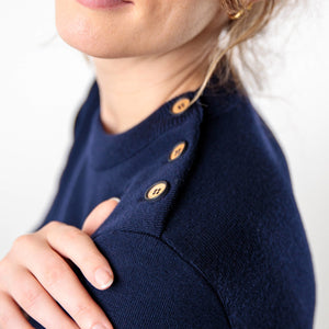 Plain sailor sweater with round neckline