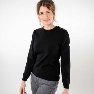 Plain sailor sweater with round neckline 